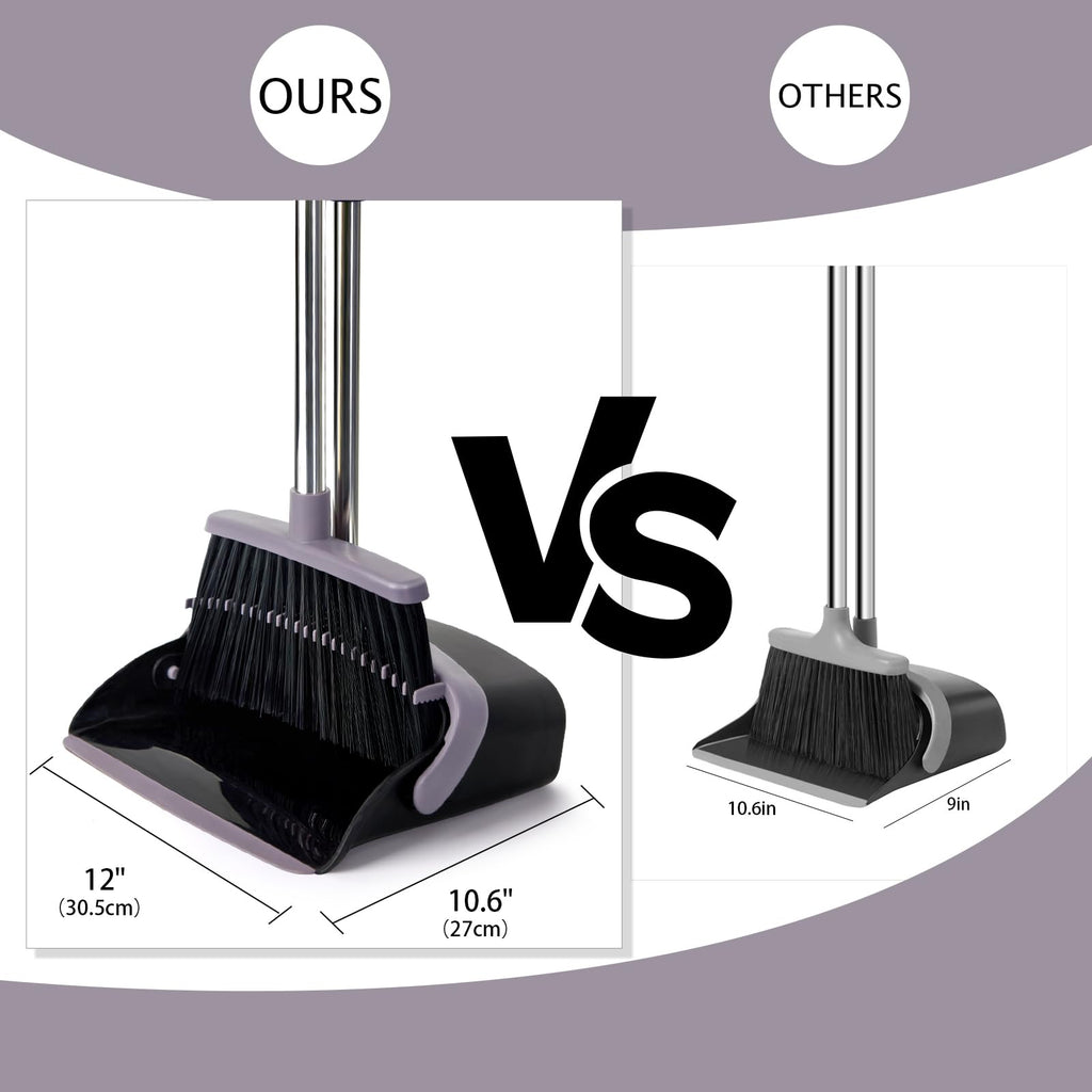XXFLOWER Broom and Dustpan - Charcoal Black view 1
