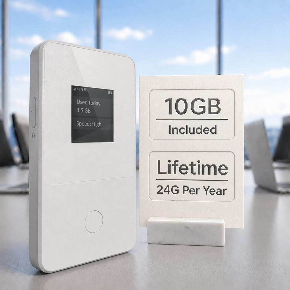 Global Pocket WiFi Hotspot - No SIM, Works in 140+ Countries, 10GB USA Data Included +