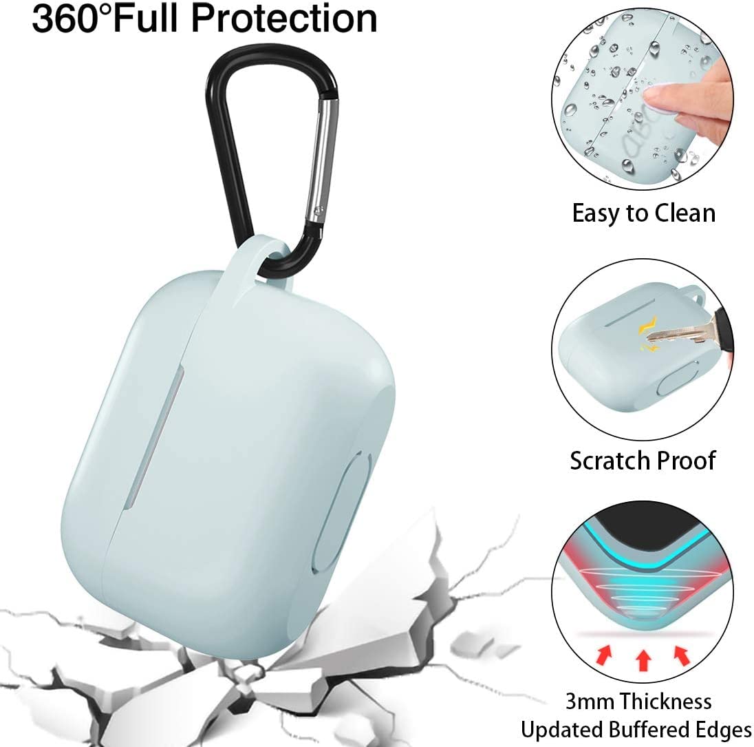 Lerobo for AirPod Pro Case, Soft Silicone Cover with Keychain - Turquoise view 3