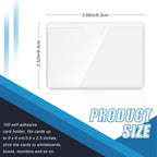 WYOMER Clear Self-Adhesive Business Card Pockets and Top Open Library Card Pockets - 100 / 2.3" x 3.7" view 1