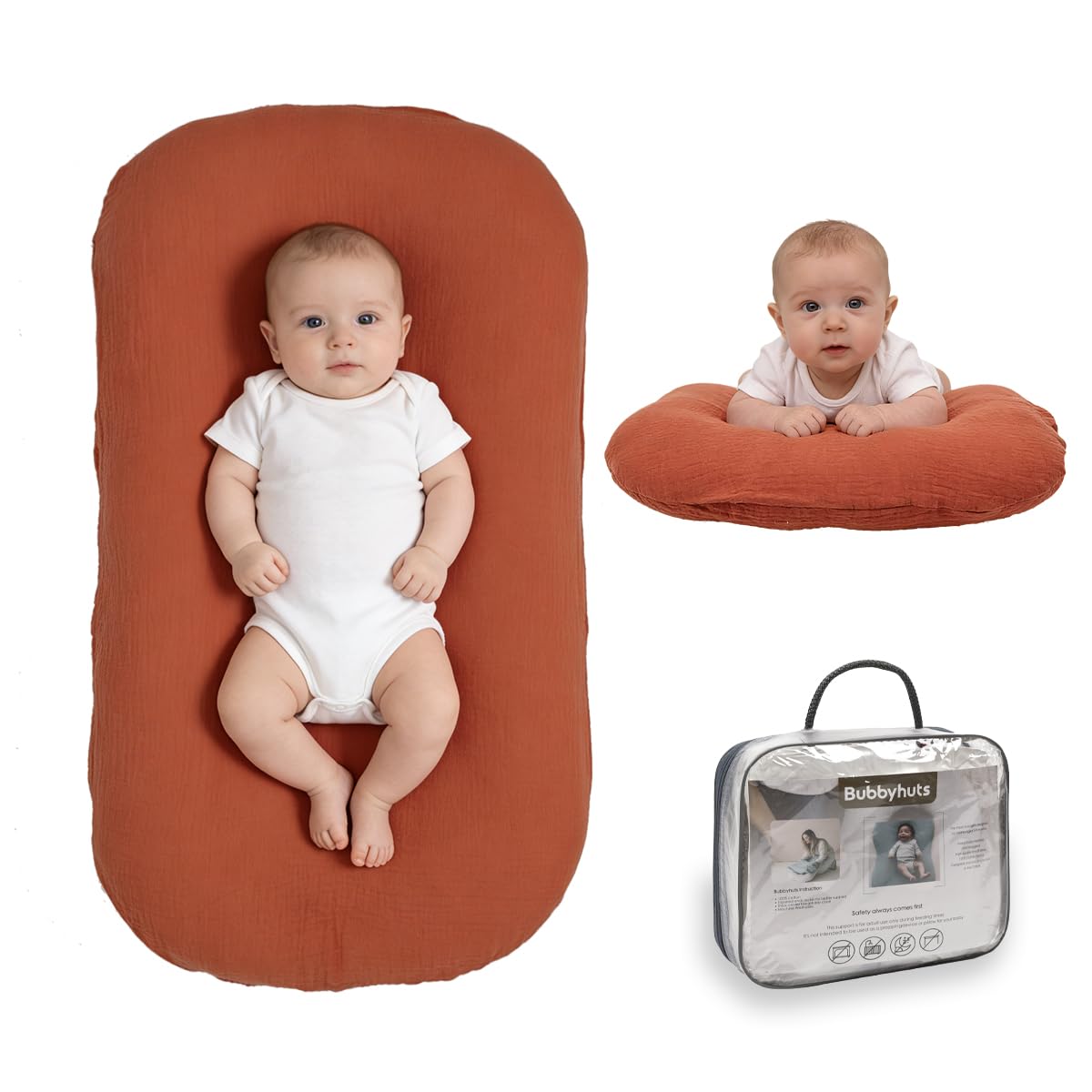 Baby Lounger Newborn 0-24 Months, Home and Travel Infant - Orange