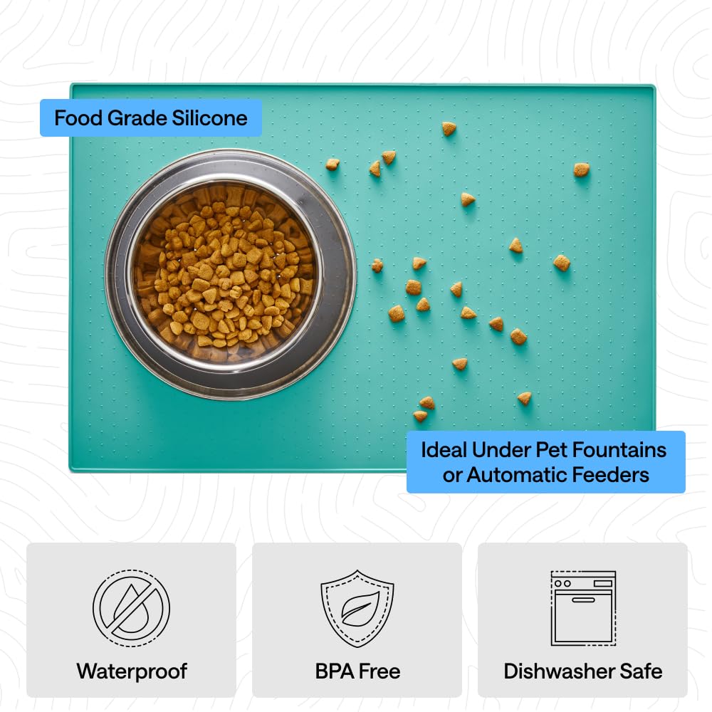 GORILLA GRIP Dog Food Mat, 100% Waterproof Silicone