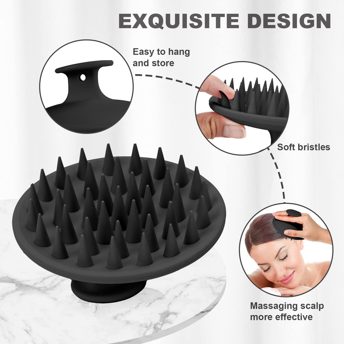 Meartchy Silicone Scalp Massager Shampoo Brush, Scalp Brush for Hair Growth & Dandruff Removal, Hair Scrubber Scalp