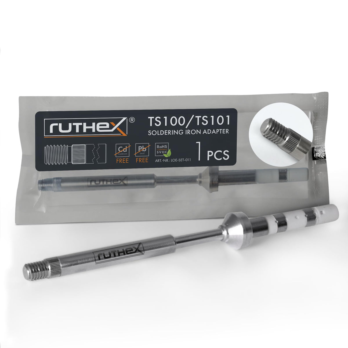 ruthex 1 x Soldering Tip Adapter for TS100 / TS101 / Pinecil Series for ruthex Soldering