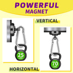 Niuknow Magnetic Hooks with Swivel Carabiner - Black / 0.98 in view 3