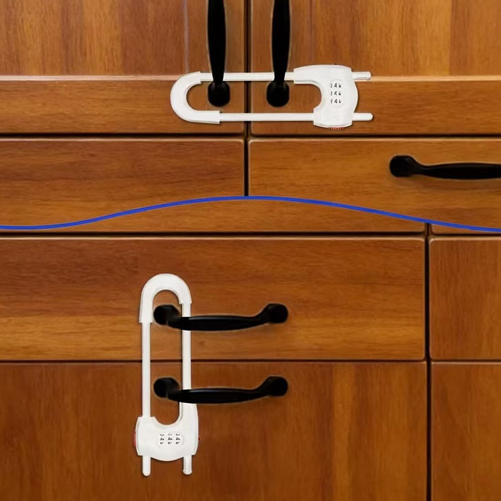 Upgrade 2 Packs Sliding Cabinet Locks - White view 4