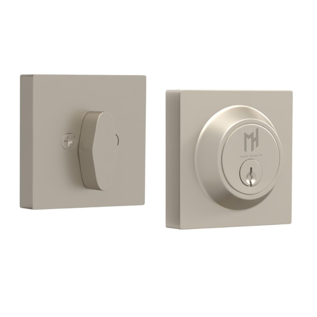 Mega Handles - Glamor Deadbolt Entry Lock - Heavy Duty Round Locking for Left or
