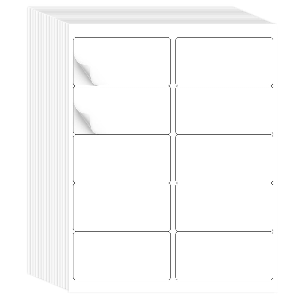 LLIKED 2"x4" Printable White Label Stickers - 100 Sheets