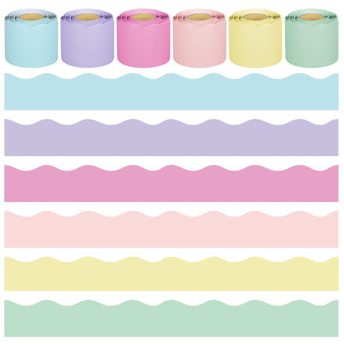 240 Ft Pastel Bulletin Board Borders Colorful Classroom Borders Scalloped Border Trim