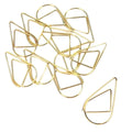100 Pcs Small Golden Paperclips Stainless Steel Waterdrop Shaped Paperclips Bookmarks Paper Clips Clamps for Memo Paper Photo 15 * 25mm - Gold
