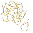 100 Pcs Small Golden Paperclips Stainless Steel Waterdrop Shaped Paperclips Bookmarks Paper Clips Clamps for Memo Paper Photo 15 * 25mm - Gold