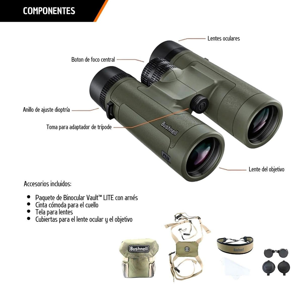 Bushnell HD Optical System Waterproof Binoculars, Green - 10x42 Binoculars view 8