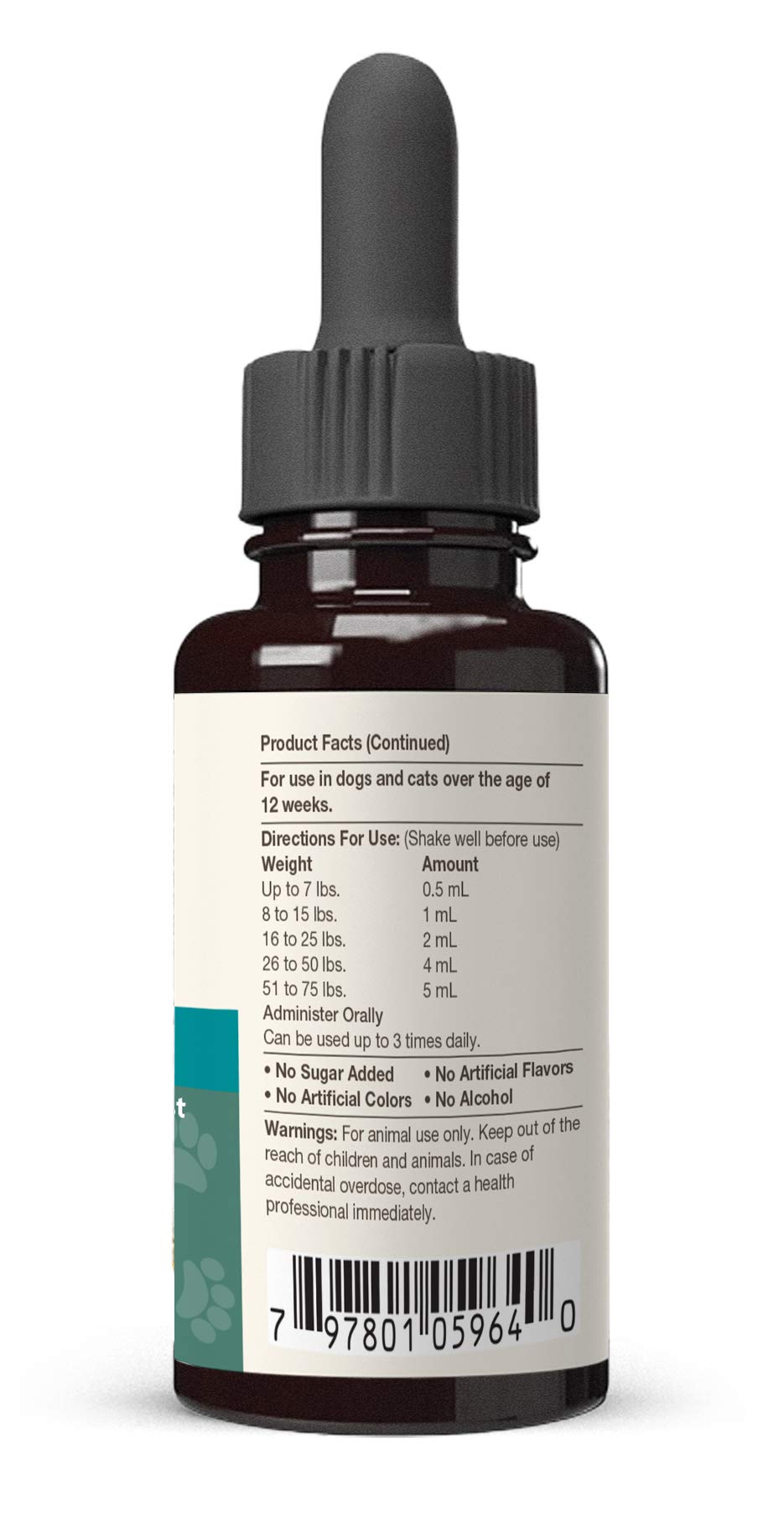 NaturVet Hemp Quiet Moments Calming Drops for Dogs & Cats - – 4 oz