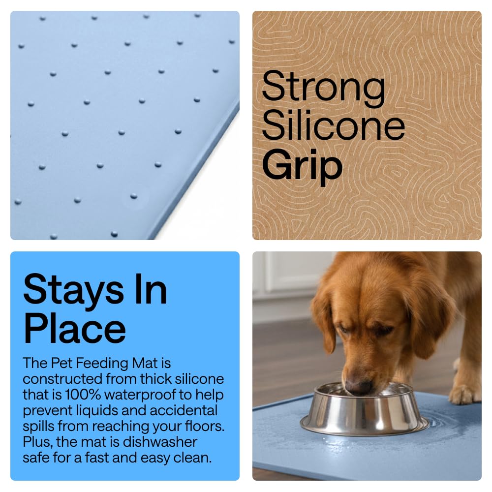 GORILLA GRIP Dog Food Mat, 100% Waterproof Silicone