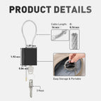 Kabinge Adjustable Cable Padlock with 3 Keys - view 4