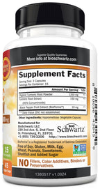 BioSchwartz Turmeric Curcumin with Black Pepper Extract 1500mg, 45 Capsules
