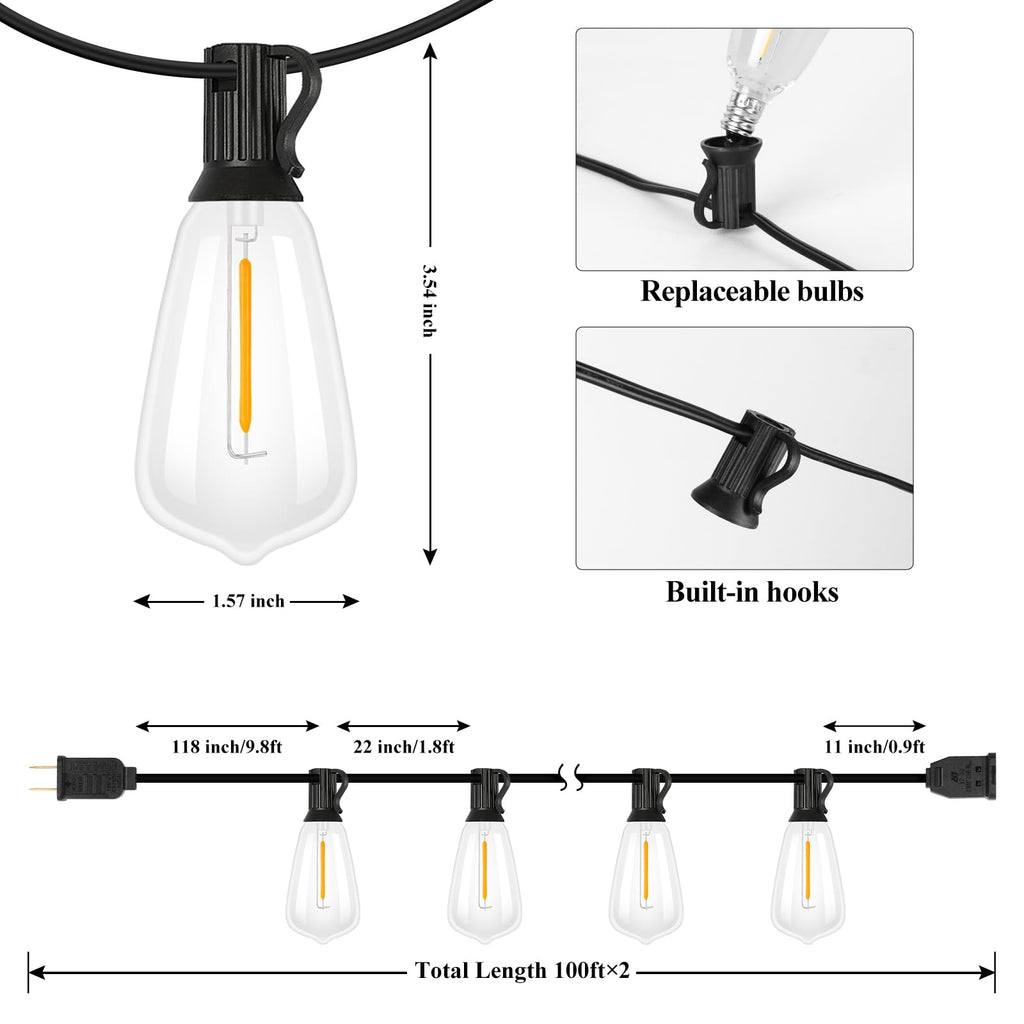 Brightever Outdoor String Lights