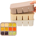 3 Pack Baby Food Freezer Tray with Lids - White, Yellow, Brown