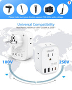LENCENT Travel Plug Adapter - Type E/F-45W-Germany view 5