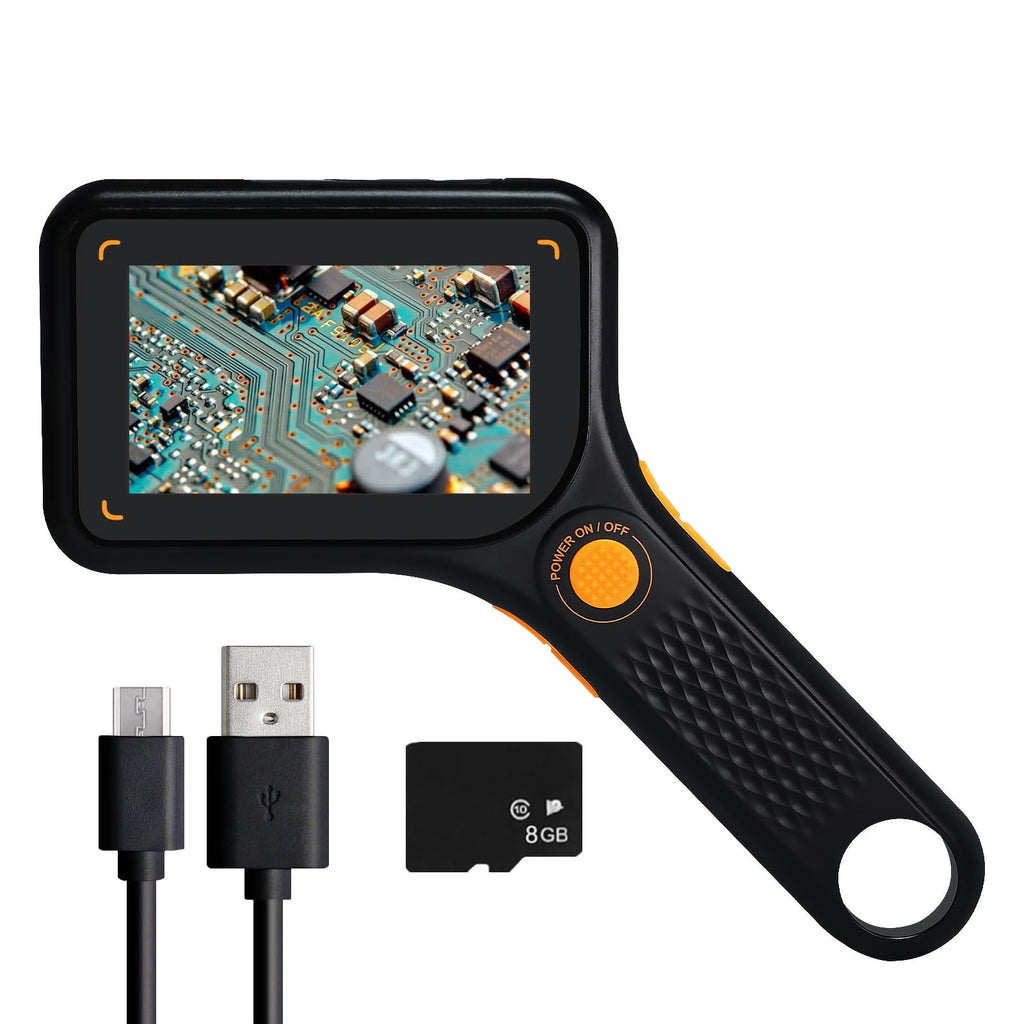 Digital Microscope Handheld 500X with 3.0" IPS Screen, Autofocus, 8GB TF Card, Portable