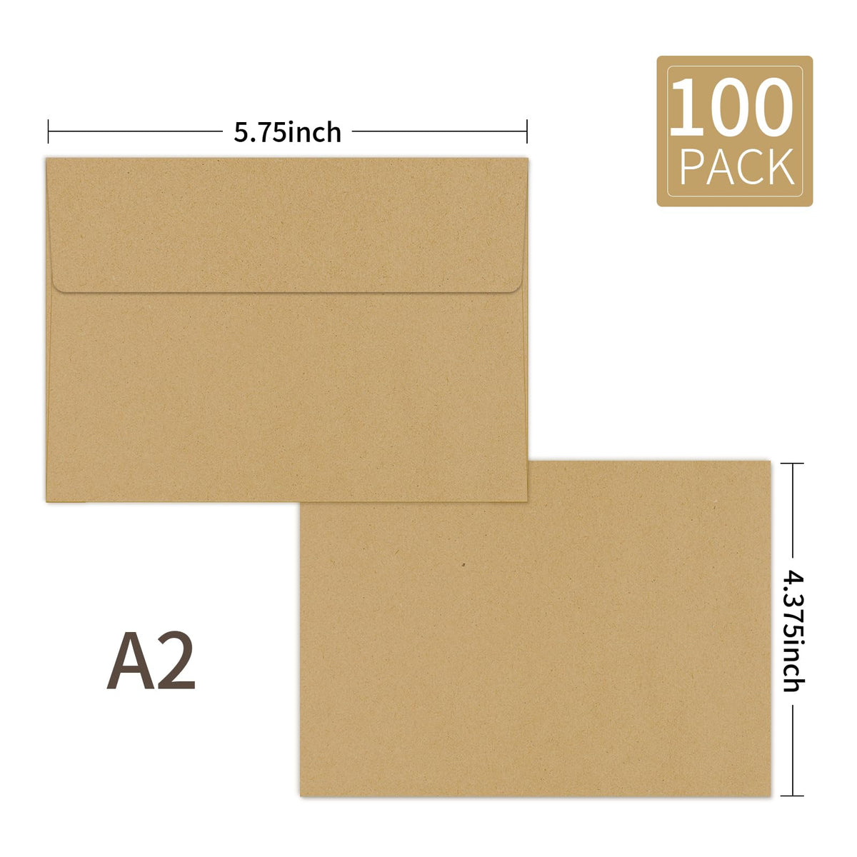 Ouzoustate A2 Invitation Envelopes 4.375x5.75 - kraft view 1