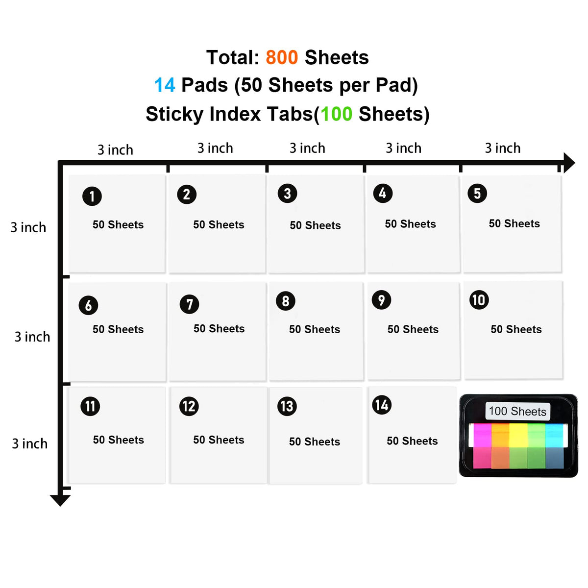 800 Sheets Transparent Sticky Notes