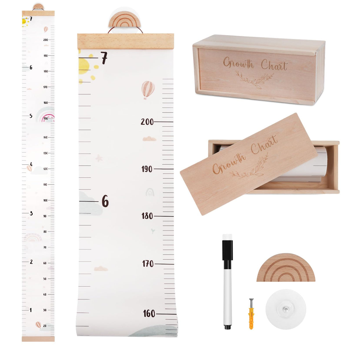 CEYAZYE Growth Chart for Wall, 7 Ft Height Chart Measurement for Kids