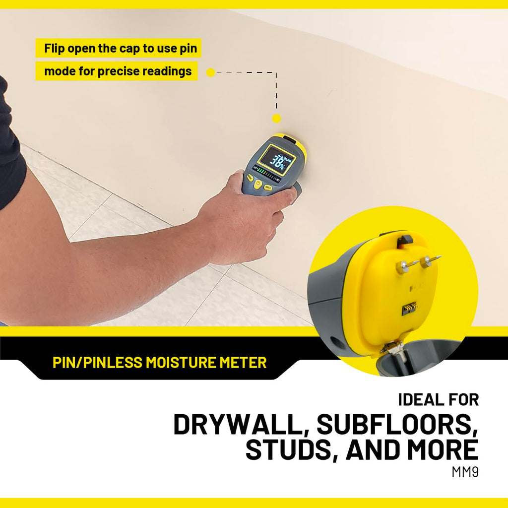General Tools MM9 Moisture Meter for Wood, Walls & Drywall Detection