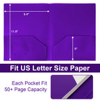 EEHZTSI Plastic Folders with Pockets - Purple / 6-Pack view 1