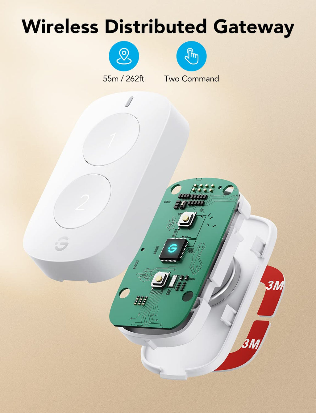 GoveeLife Smart Mini Double Button Switch - Oval view 4