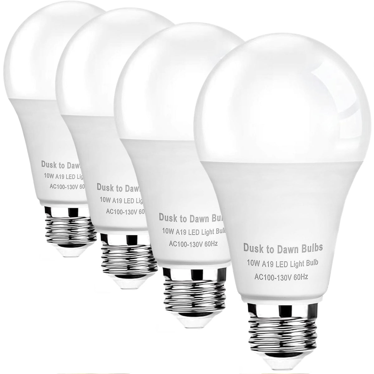 SETEN 4 -Pack Dusk to Dawn Light Bulbs Outdoor,10W 2700K Warm White