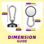 Niuknow Magnetic Hooks with Swivel Carabiner - Black / 0.98 in view 2