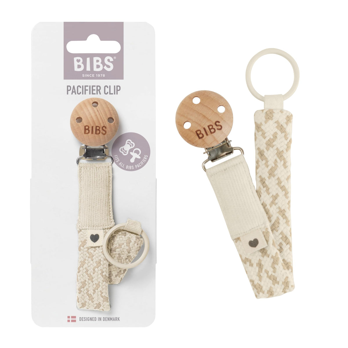 BIBS Paci Braid. Pacifier String. Organic Cotton. Danish Design, OneSize (0-36 Months)