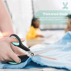 iBayam 8.5" All Purpose Sharp Black Scissors, Comfort-Grip Handles, 24-Pack