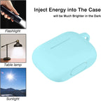 Lerobo for AirPod Pro Case, Soft Silicone Cover with Keychain - Nightglow Blue view 5