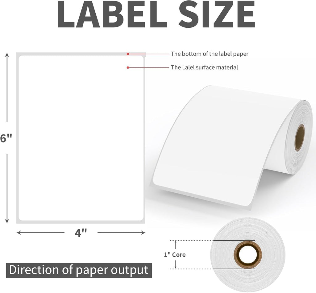 9527 Product 4x6 Blank Direct Thermal Shipping Labels for Zebra 2844 Zp-450 Zp-500 Zp-505,250 Labels/Roll,Total 100 (Pack of 100)