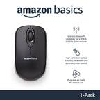 Amazon Basics 2.4 Ghz Wireless Optical Computer Mouse with USB Nano Receiver - Black view 1