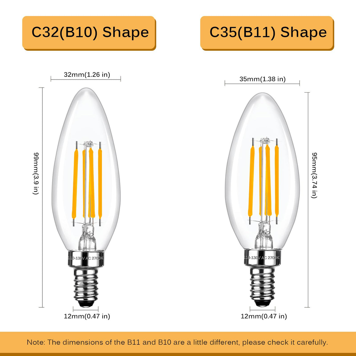 Brtstiun C35 LED Light Bulbs - view 2