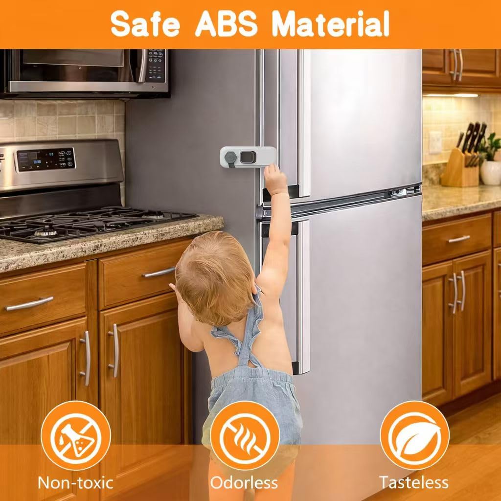 Fridge Locks for Kids with Strong Adhesive - Gray / 5 Pack view 5