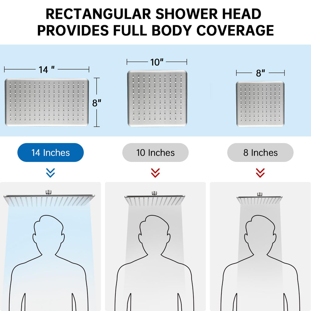 G-Promise Inch All Metal Rain Shower Head with Handheld