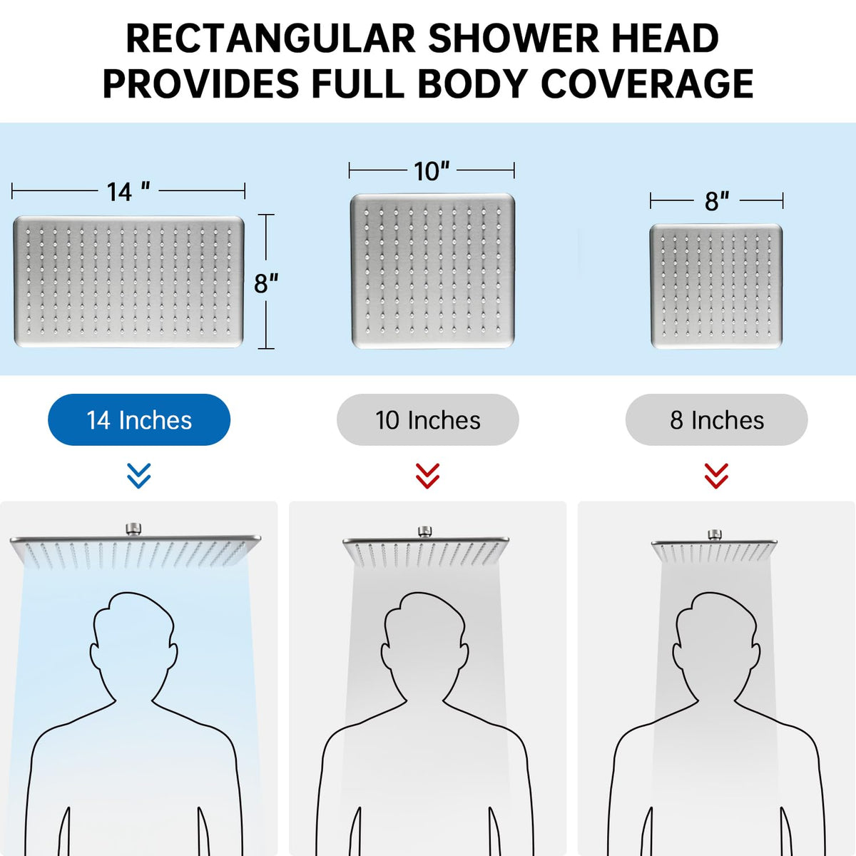 G-Promise Inch All Metal Rain Shower Head with Handheld