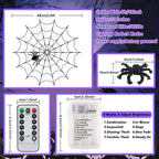 LCHUANG Halloween Decorations Lights Spider Web Lights - Purple view 3