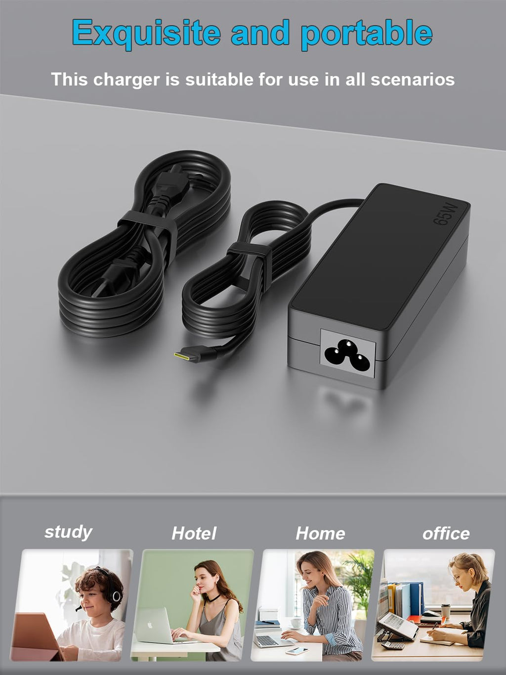 HSXIRQA 65W USB C Charger Fit for Lenovo IdeaPad Laptop Fast Charging (additional view 6)
