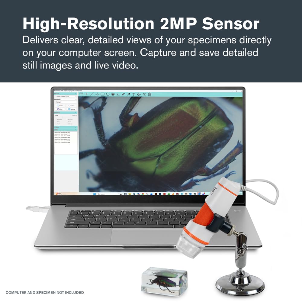 Celestron Labs Digital 2MP Handheld Microscope for Live PC ViewingLearning (additional view 5)