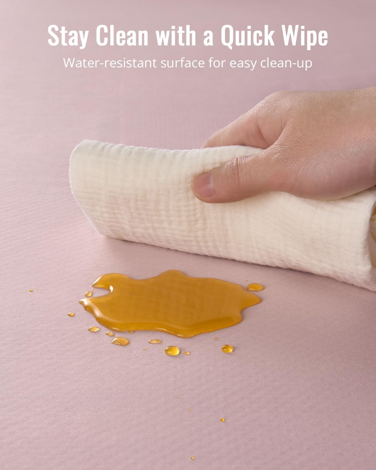 Blissful Diary Baby Splat Mat for Under High Chair, 50.4 x 50.4 Inch Wipeable Splash Mat (additional view 6)