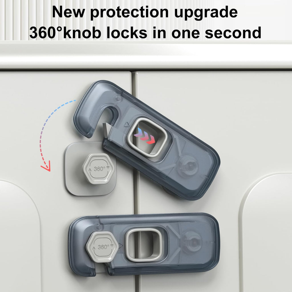 5 Pack Child Proof Refrigerator Lock, QYESWHSR Fridge Locks for Kids with Sticky Adhesive (additional view 1)