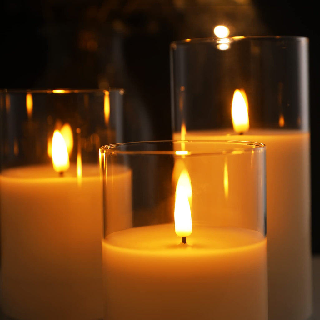 Eywamage Glass Flameless Candles with Remote - Clear view 6