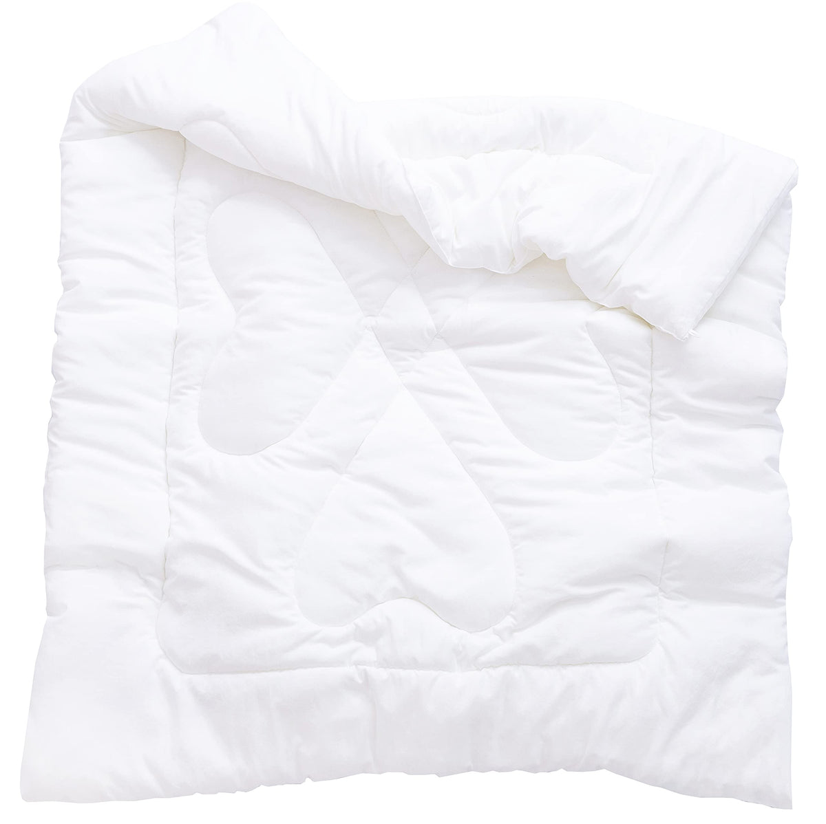 J-pinno Boys Girls Crib Toddler White Comforter Down Alternative Quilt - White 1.3 Pounds