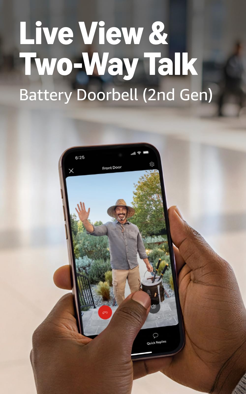 Ring Battery Doorbell (newest model), Matte Mocha with Chime (newest model), – White