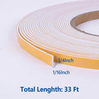 Weather Stripping Door Seal White - 1/4in x 1/16in x 33Ft view 1